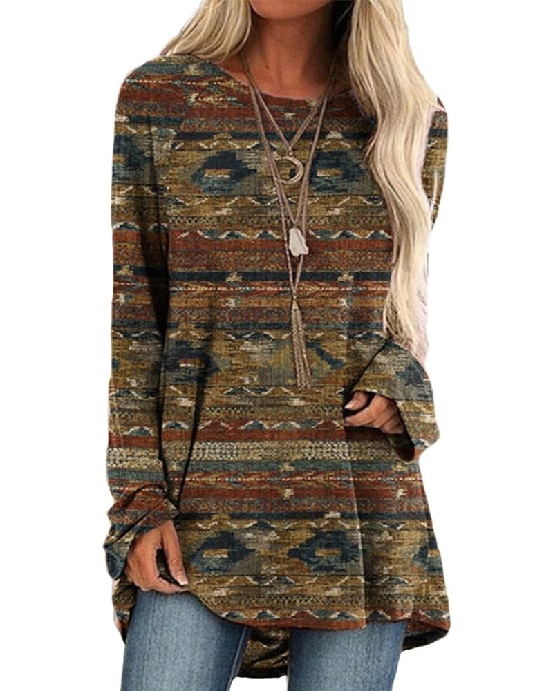 Western Sweatshirts for Women Native American Aztec Print Pullover Long Sleeve Crewneck Crewneck Sweatshirt Aztec Print-6 $18...