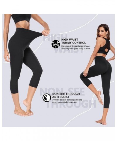 2 Pack Capri Leggings for Women-High Waist Tummy Control Non See Through Leggings Workout Pants 7-capri/Full-black(2pack) $10...