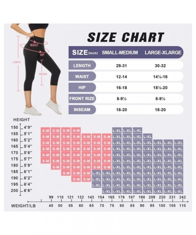 2 Pack Capri Leggings for Women-High Waist Tummy Control Non See Through Leggings Workout Pants 7-capri/Full-black(2pack) $10...