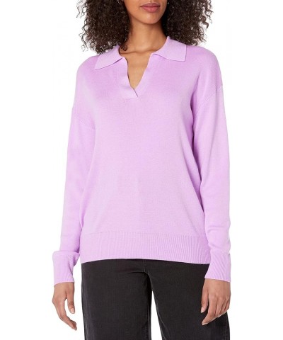 Women's Meena Loose-Fit Sweater Polo Lavendula $29.65 Sweaters