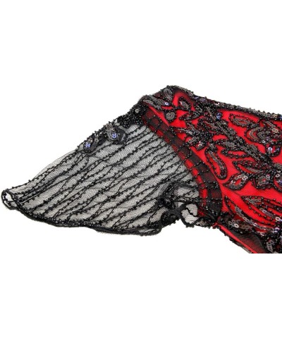 Stone 1920S Mermaid Flapper Gown Party Evening Dress With 20S Accessories Set Style Paisley Black Red $24.56 Sets