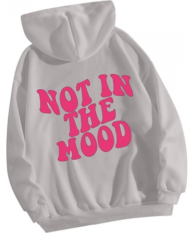 Women's Casual Letter Graphic Print Long Sleeve Pullover Hoodie Sweatshirt Tops Gray $14.85 Hoodies & Sweatshirts