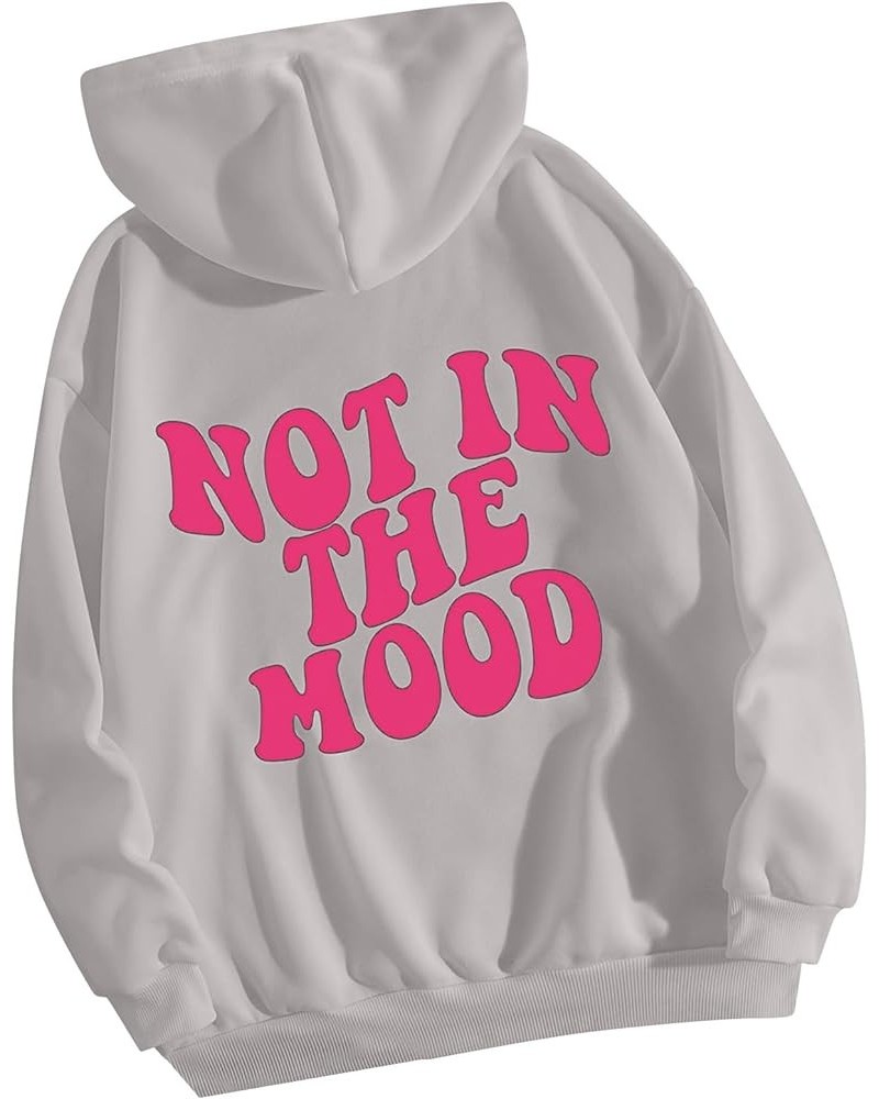 Women's Casual Letter Graphic Print Long Sleeve Pullover Hoodie Sweatshirt Tops Gray $14.85 Hoodies & Sweatshirts