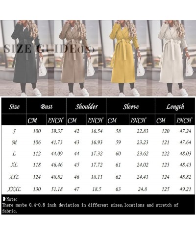 Trench Coat for Women 2023 Winter Long Dress Coat Classic Lapel Open Front Jacket Outerwear with Belt Maxi Overcoat A-beige $...