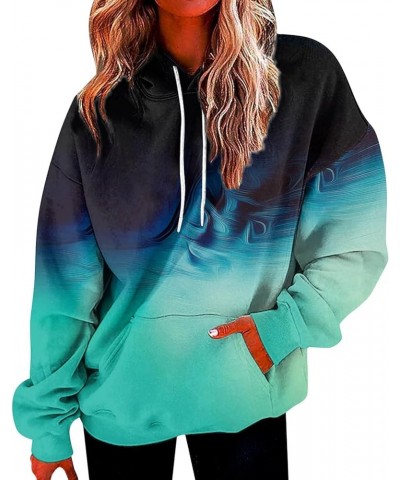 Hoodies for Women Casual Oversized Long Sleeve Sweatshirts Graphic Pullover Fashion Fall Outfits Y2k Clothes 2023 D Green $7....