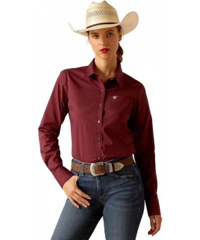 Women's Kirby Stretch Shirt Burgundy $33.99 Blouses