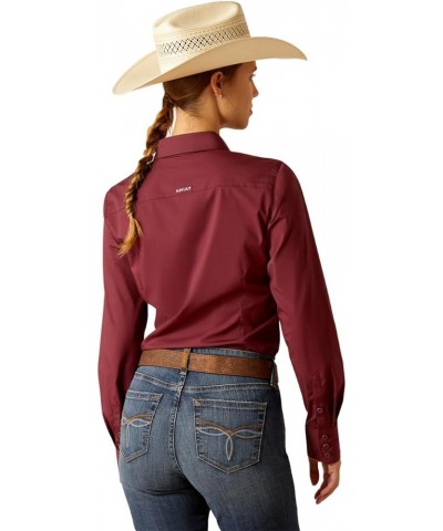 Women's Kirby Stretch Shirt Burgundy $33.99 Blouses