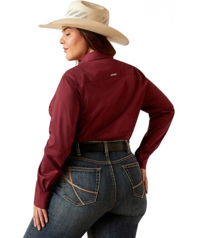 Women's Kirby Stretch Shirt Burgundy $33.99 Blouses