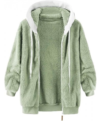 Winter Jackets For Women,Womens 2022 Color Block Patchwork Fuzzy Fleece Coat Casual Puffer Fluffy Hooded Coats X04_green $11....