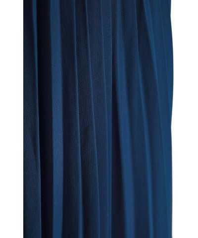 Women's Casual Chiffon Halter Neck Pleated Maxi Dress Navy $18.72 Dresses