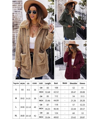 Women Jacket Winter Coat - 2024 Fur Fleece Long Sleeve Sherpa Faux Fuzzy Fall Teddy Fluffy Zip Lapel Outfits 222 Army Green $...