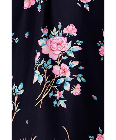 Plus Size Tank Tops for Women V/Round Neck Summer Sleeveless Basic Pleated Shirt Keyhole Tank XL-5XL E-882 Black Floral $10.7...