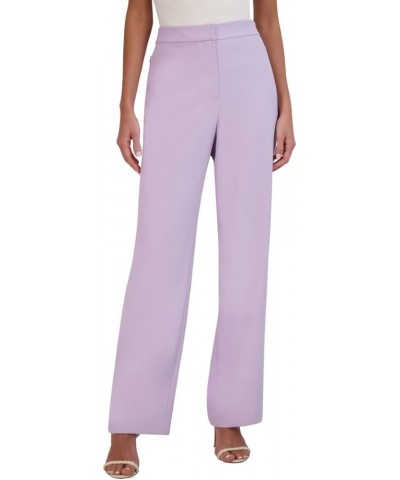 Women's Straight Leg Functional Pocket Zipper Pants Lavender $32.51 Pants