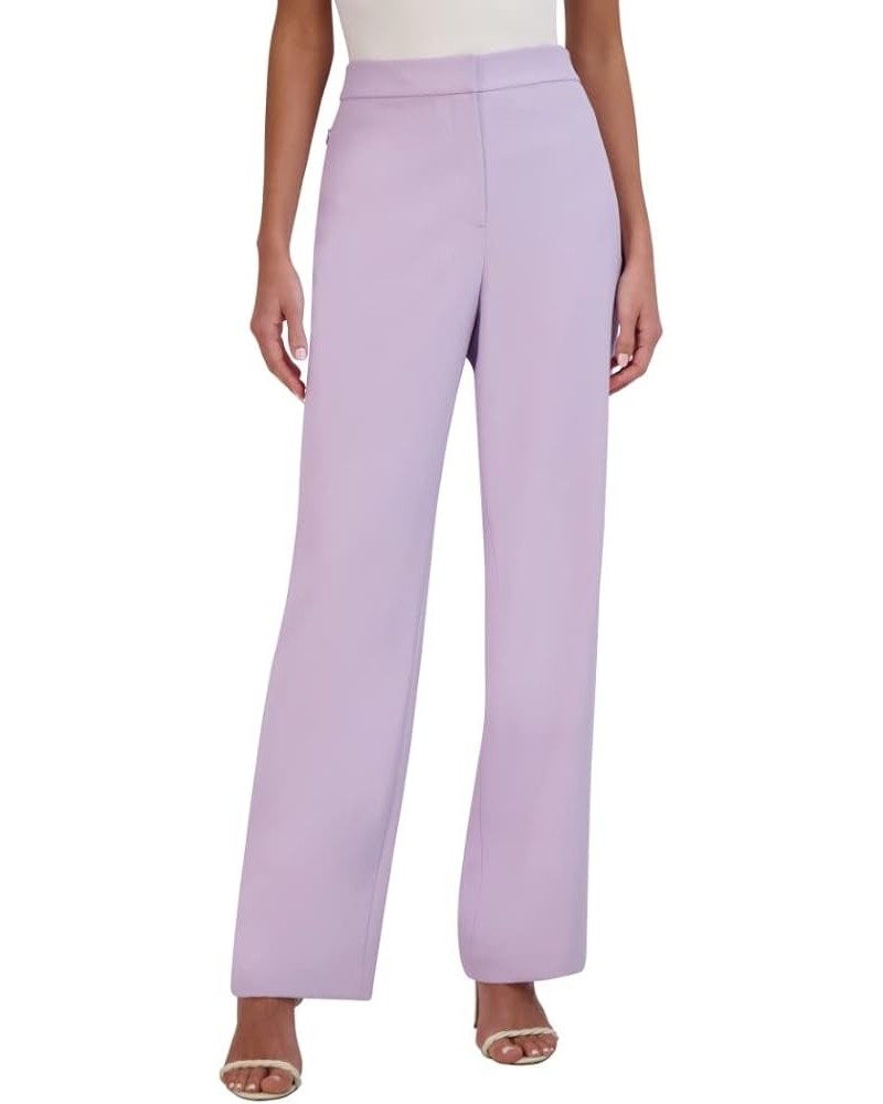 Women's Straight Leg Functional Pocket Zipper Pants Lavender $32.51 Pants