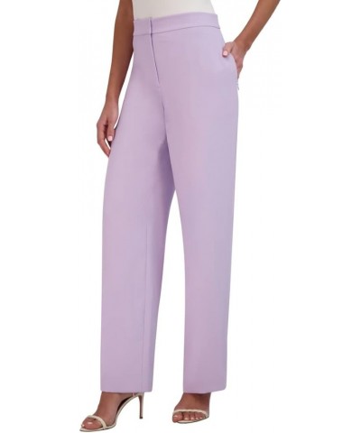 Women's Straight Leg Functional Pocket Zipper Pants Lavender $32.51 Pants