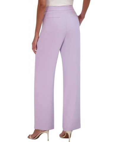 Women's Straight Leg Functional Pocket Zipper Pants Lavender $32.51 Pants