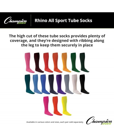 Rhino All Sport Athletic Socks - Multiple Sizes and Colors 8.5-10 (Medium) Neon Pink $7.35 Socks