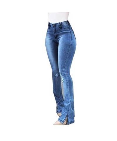 Women's High Waisted Side Slit Flared Jeans Classic Skinny Ripped Bell Bottom Jean Stretch Boot Cut Denim Pant Trousers (Medi...