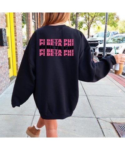 Pi Beta Phi Sweatshirt - Pi Phi Pink Waves Sorority Crewneck Sweatshirt Black $22.92 Hoodies & Sweatshirts