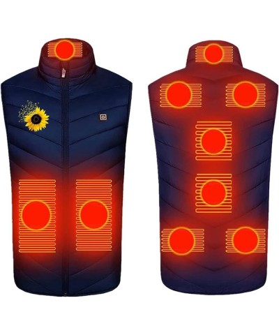 Women's Heated Vest Warm Lightweight Coat Usb Charging Zipper Jacket with 3 Heating Level Heated Vest Women-5blue $8.12 Vests