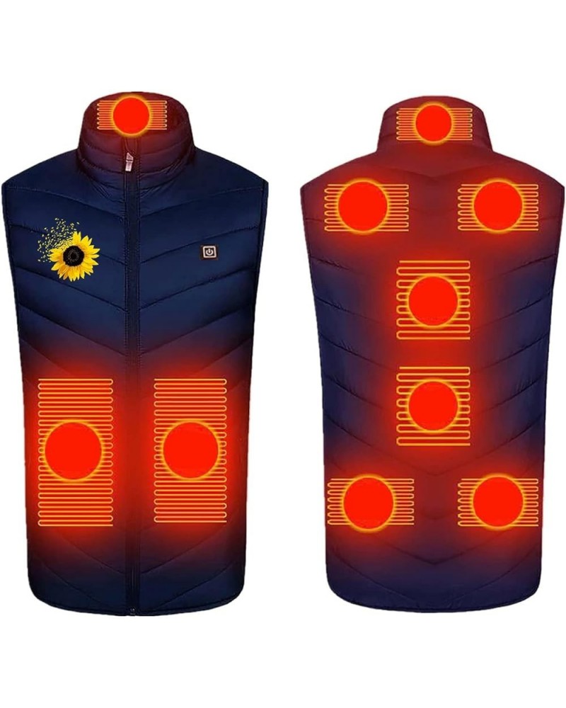 Women's Heated Vest Warm Lightweight Coat Usb Charging Zipper Jacket with 3 Heating Level Heated Vest Women-5blue $8.12 Vests