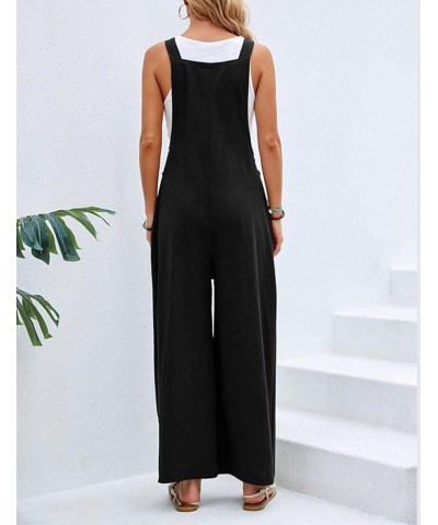 Women's Baggy Bib Overalls Casual Loose Fit Jumper Adjustable Strap Wide Leg Jumpsuits Black $17.14 Overalls