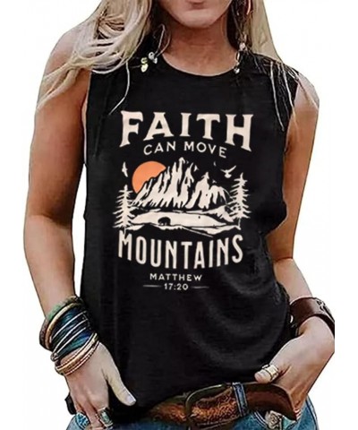 Faith Can Move Mountains Matthew Tank Tops Women Outdoor Hiking Shirt Tops Adventure Sleeveless Camping Tank Tops Black2 $10....