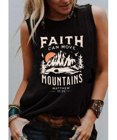 Faith Can Move Mountains Matthew Tank Tops Women Outdoor Hiking Shirt Tops Adventure Sleeveless Camping Tank Tops Black2 $10....