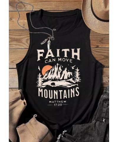 Faith Can Move Mountains Matthew Tank Tops Women Outdoor Hiking Shirt Tops Adventure Sleeveless Camping Tank Tops Black2 $10....