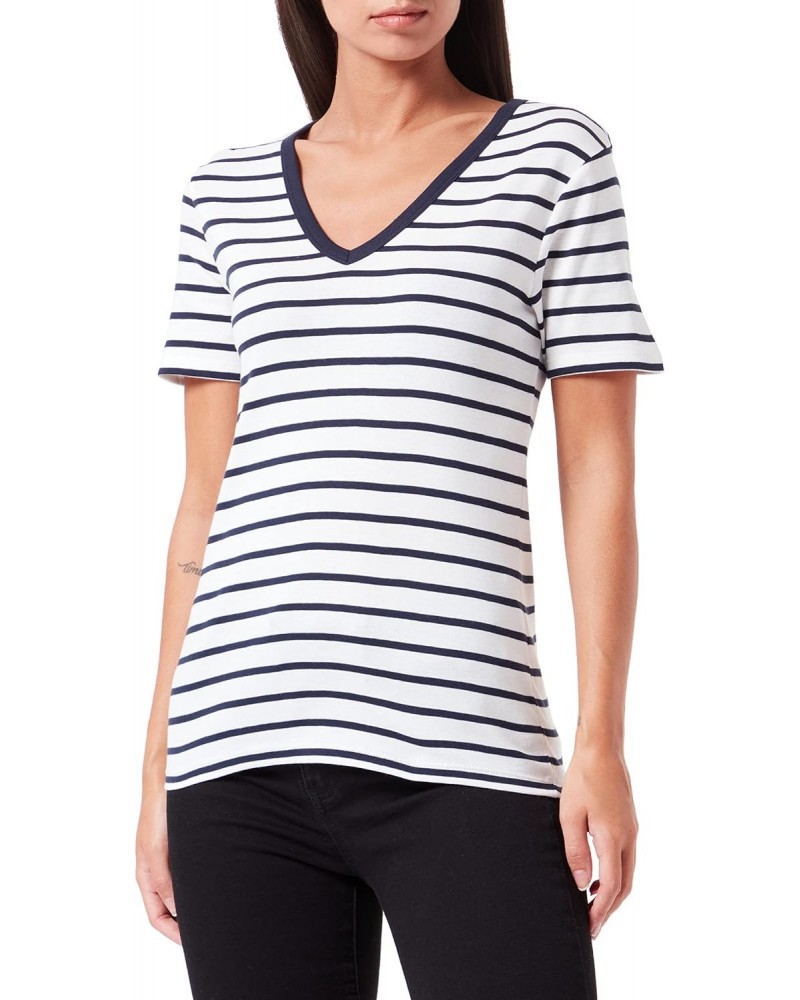 Women's Stripes Short Sleeved Iconic Organic Cotton V-Neck T-Shirt Size Small $30.24 T-Shirts