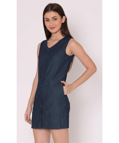 Womens Blue Denim Chambray Casual Shift Dress Summer Dresses Blue 3 $17.07 Dresses