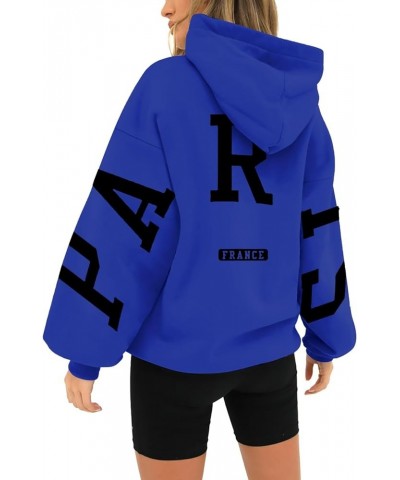 Graphic Sweatshirts for Women Women's Long Sleeved Zipperless Printed Hoodie With Back Oversized Hoodie Women A4-blue $6.74 U...