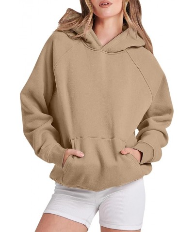 Hip Hop Graphic Hoodie for Men Women,Cotton Pullover Loose Unisex Sweatshirt,Stylish Perfect Solid Color Streetwear X01-khaki...