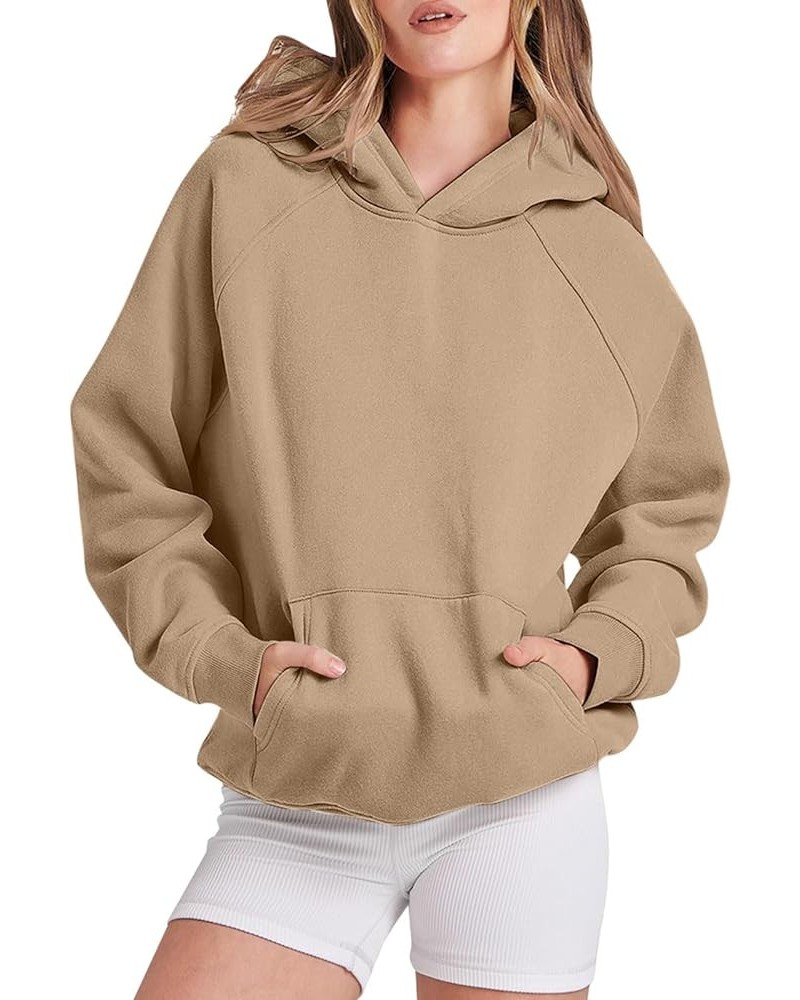 Hip Hop Graphic Hoodie for Men Women,Cotton Pullover Loose Unisex Sweatshirt,Stylish Perfect Solid Color Streetwear X01-khaki...