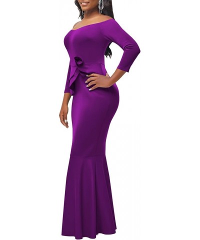 Women Elegant Evening Prom Gown Maxi Dresses Sexy Off Shoulder Short Sleeve Formal Bodycon Split Long Cocktail Party Dress 53...