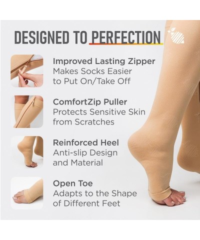 Zipper Compression Socks for Women - Open Toe 15-20 mmHg Compression Stockings for Men – Easy to Put on Premium Zippered toel...