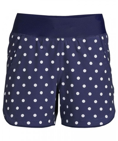 Women's 5" Quick Dry Elastic Waist Board Shorts Swim Cover-up Shorts with Panty Deep Sea Polka Dot $21.83 Swimsuits