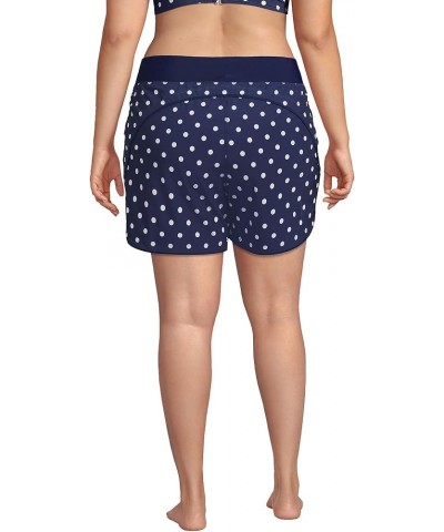 Women's 5" Quick Dry Elastic Waist Board Shorts Swim Cover-up Shorts with Panty Deep Sea Polka Dot $21.83 Swimsuits