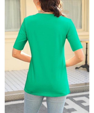 Women's Color Block Short Sleeve T Shirts Casual V Neck Summer Tops Tees Loose Fit Blouses 2-mint Green $15.92 T-Shirts