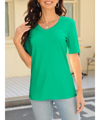 Women's Color Block Short Sleeve T Shirts Casual V Neck Summer Tops Tees Loose Fit Blouses 2-mint Green $15.92 T-Shirts