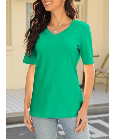 Women's Color Block Short Sleeve T Shirts Casual V Neck Summer Tops Tees Loose Fit Blouses 2-mint Green $15.92 T-Shirts