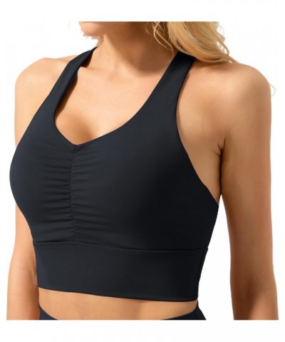 Padded Sports Bras for Women, Longline Cropped Tank Top Fitness Running Yoga Workout Crop Tops 8 Black $11.19 Lingerie