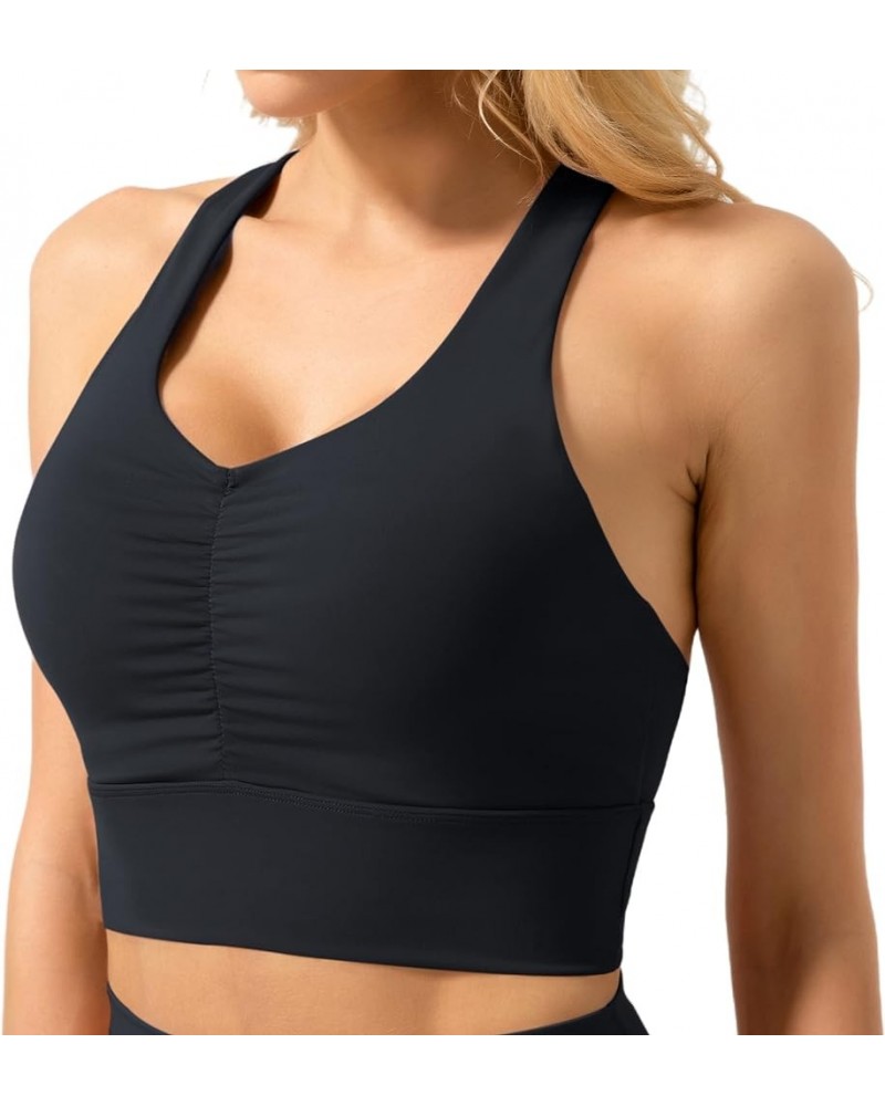 Padded Sports Bras for Women, Longline Cropped Tank Top Fitness Running Yoga Workout Crop Tops 8 Black $11.19 Lingerie