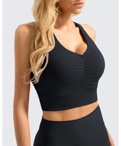 Padded Sports Bras for Women, Longline Cropped Tank Top Fitness Running Yoga Workout Crop Tops 8 Black $11.19 Lingerie