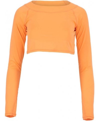 Women's UPF 50+ Sun Protection Active Crop Top Tangerine $32.16 Activewear