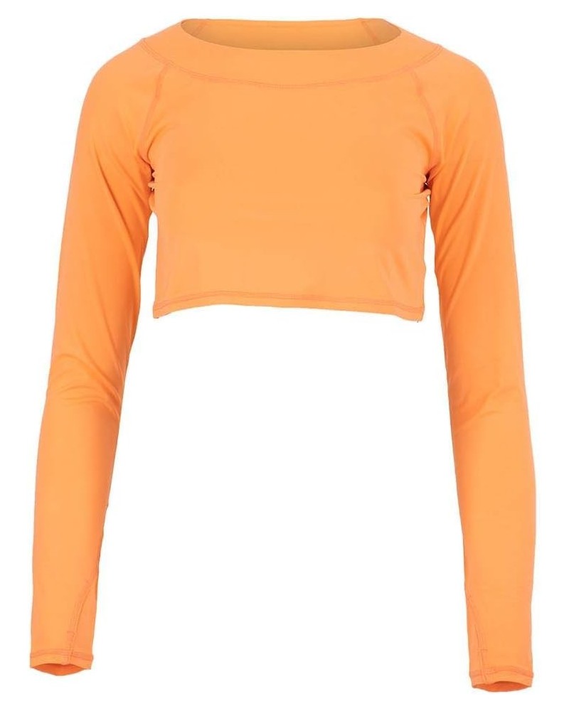 Women's UPF 50+ Sun Protection Active Crop Top Tangerine $32.16 Activewear